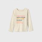 Toddler Girls' Long Sleeve Fall Things T-shirt - Cat & Jack Cream