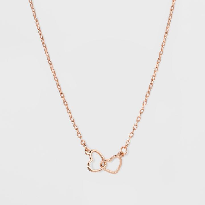 Interlocking Heart Pendant Necklace - Sugarfix By Baublebar Rose Gold, Girl's