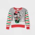Toddler Girls' Minnie Mouse Ugly Christmas Pullover - Gray