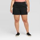 Women's Plus Size Twill Chino Shorts - A New Day Black