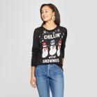 Women's Chillin With My Snowmies Ugly Sweater - Well Worn (juniors') Black