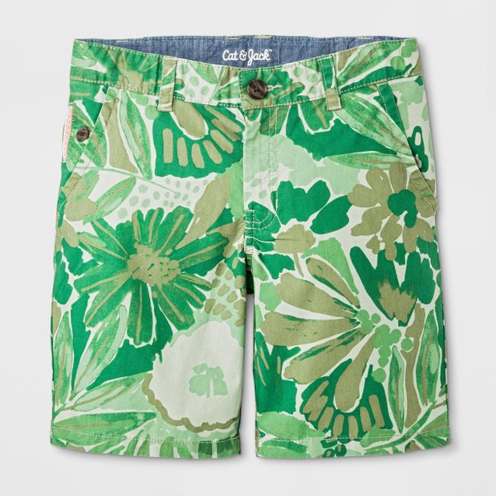 Oversizeboys' Chino Shorts - Cat & Jack Green 12 Husky, Boy's