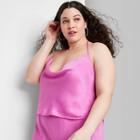 Women's Plus Size Sleeveless Satin Scarf Top - Wild Fable Vibrant Purple