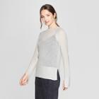 Women's Long Sleeve Sheer Pullover Sweater - Prologue Gray