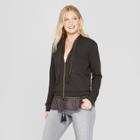Women's Long Sleeve Peplum Hem Zip-up Hoodie - Knox Rose Gray