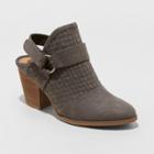 Women's Olive Back Strap Heeled Bootie - Universal Thread Gray