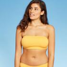 Women's Ribbed Back Bandeau Bikini Top - Xhilaration Yellow D/dd Cup, Women's