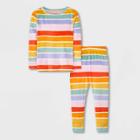 Toddler Girls' Rainbow Striped Pajama Set - Cat & Jack