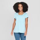 Women's Short Sleeve Draped Back T-shirt - C9 Champion Aqua (blue)