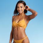 Women's Shoulder Tie Bikini Top - Kona Sol Yellow Dot Print