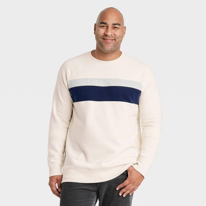 Men's Tall Fleece Crew Sweatshirt - Goodfellow & Co White