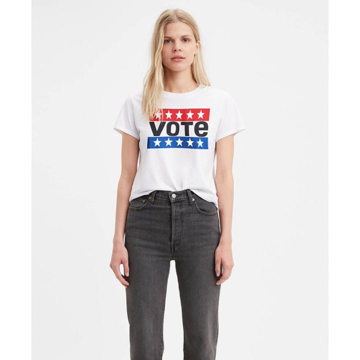 Levi's Women's Graphic Short Sleeve Surf Vote T-shirt - White