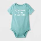Baby Girls' 'my Auntie Is My Favorite' Short Sleeve Bodysuit - Cat & Jack Green Newborn