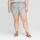 Women's Plus Size Mid-rise Boyfriend Jean Shorts - Universal Thread Gray Wash