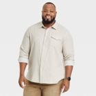 Men's Big & Tall Standard Fit Long Sleeve Button-down Shirt - Goodfellow & Co Beige