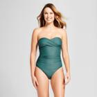 Merona Women's Tall/long Torso Shirred Bandeau One Piece - Quest Teal - S