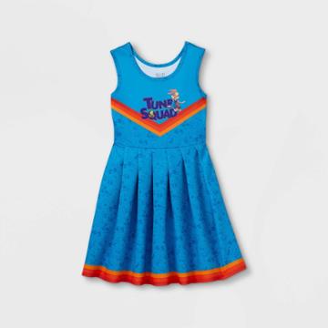 Girls' Looney Tunes Space Jam Jersey A-line Cosplay Dress - Blue