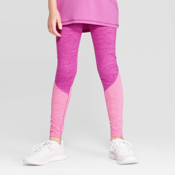 Girls' Color Blocked Performance Leggings - C9 Champion Fuchsia Pink