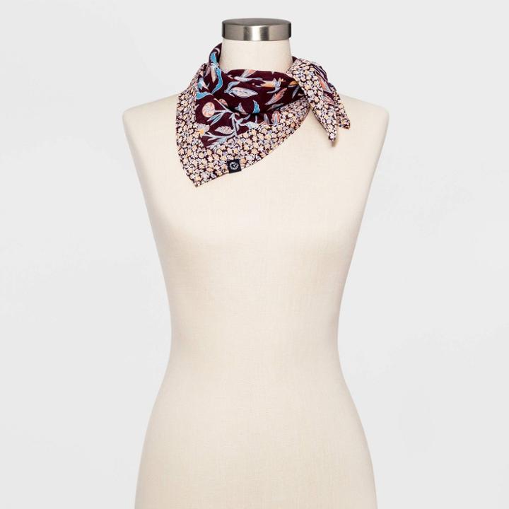 Women's Floral Print Bandana - Universal Thread Purple