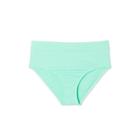 Women's Sustainably Made Plus Size Ribbed High Waist Bikini Bottom - Xhilaration Green
