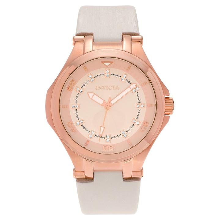 Women's Invicta 21757 Wildflower Quartz 3 Hand Rose Gold Dial Strap Watch -