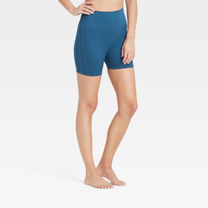 Women's High-rise Seamless Bike Shorts 2.5 - Joylab Blue