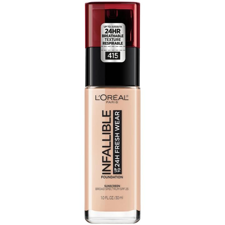 L'oreal Paris Infallible 24hr Fresh Wear Foundation 415 Rose Ivory - 0.17 Fl Oz, Rose Ivory