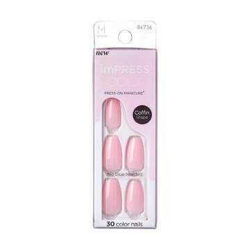 Kiss Products Color Medium Coffin Press-on Fake Nails - Pink Dream