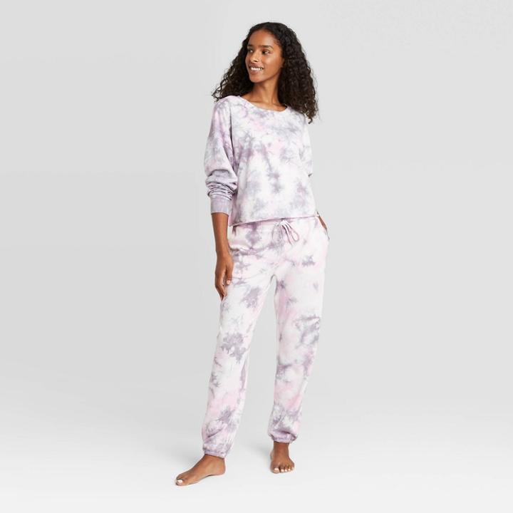 Women's Tie-dye Lounge Sweatshirt - Colsie Purple