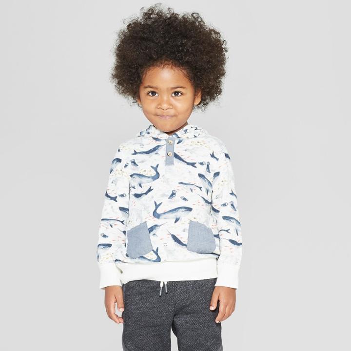 Genuine Kids From Oshkosh Toddler Boys' North Sea Creatures Pullover - Cream