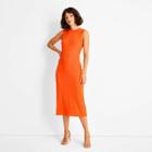 Women's Sleeveless Ribbed Cut Out Back A-line Dress - Future Collective With Kahlana Barfield Brown Orange Xxs