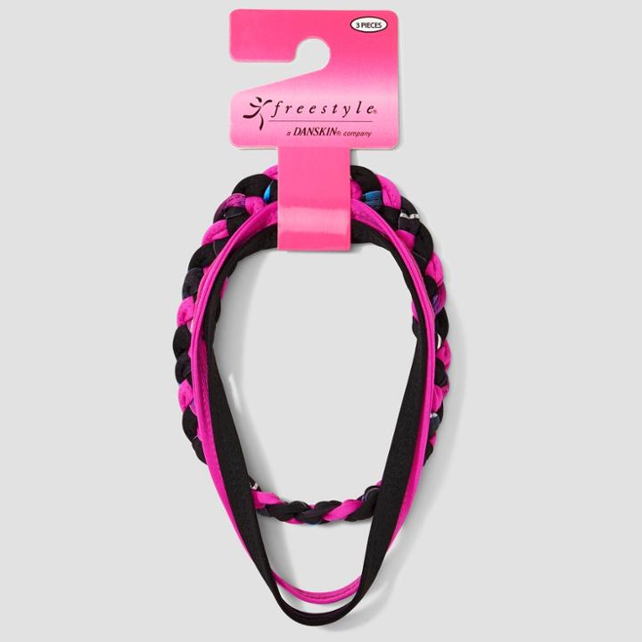 Girls' Freestyle By Danskin 3pk Scrunchy Hair Elastics - Pink, Girl's