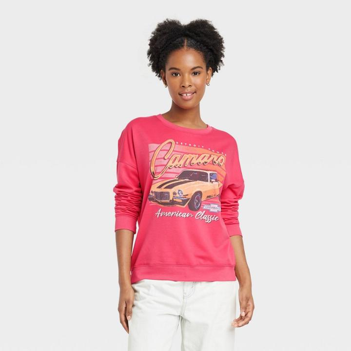 General Motors Women's Camaro Graphic Sweatshirt - Red