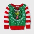 Dr. Seuss Baby The Grinch 'define Naughty' Pullover Sweater - Green Newborn