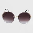 Women's Round Metal Silhouette Sunglasses - Wild Fable Gold