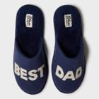 Men's Dluxe By Dearfoams Best Dad Slide Slippers - Navy M (9-10), Blue White