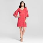 Women's Lace Bell Sleeve Dress - Melonie T Coral