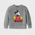 Toddler Boys' Disney Mickey Mouse Solid Pullover Sweatshirt - 12m, Gray/grey