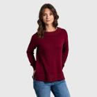 United By Blue Women's Organic Crew Sweater - Maroon Rhododendron