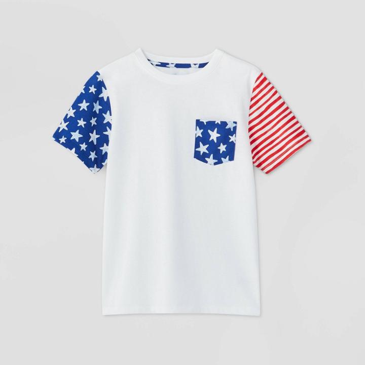Petiteboys' Short Sleeve Americana T-shirt - Cat & Jack White/red/blue