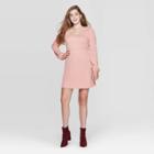 Women's Long Sleeve Square Neck Sweater Mini Dress - Xhilaration Blush