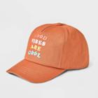 Kids' 'good Vibes' Baseball Hat - Cat & Jack Rust, Red