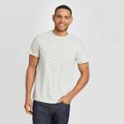 Men's Striped Athletic Fit Short Sleeve Novelty Crew Neck T-shirt - Goodfellow & Co Cream S,