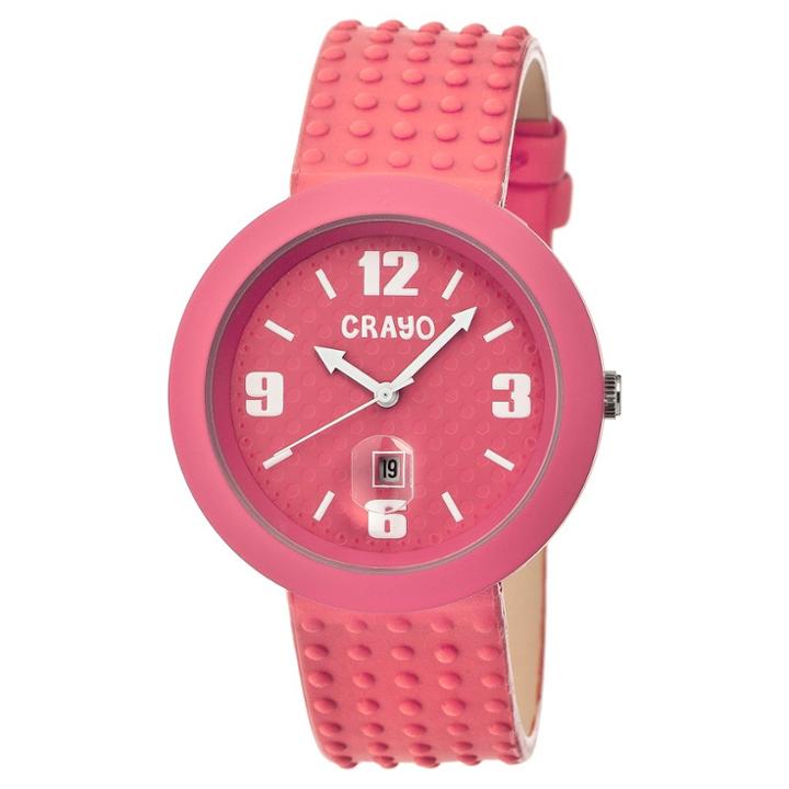 Women's Crayo Jazz Watch With Magnified Date Display- Pink