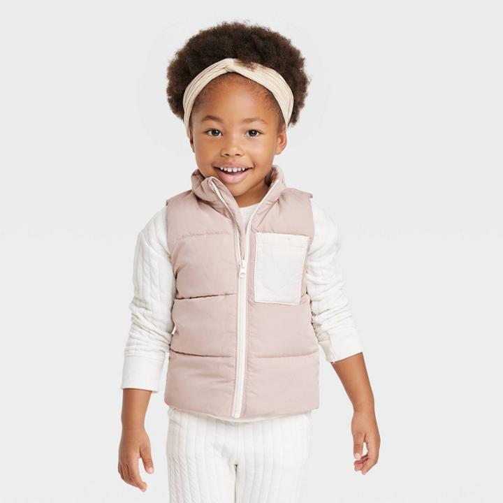 Toddler Puffer Jacket - Cat & Jack Taupe