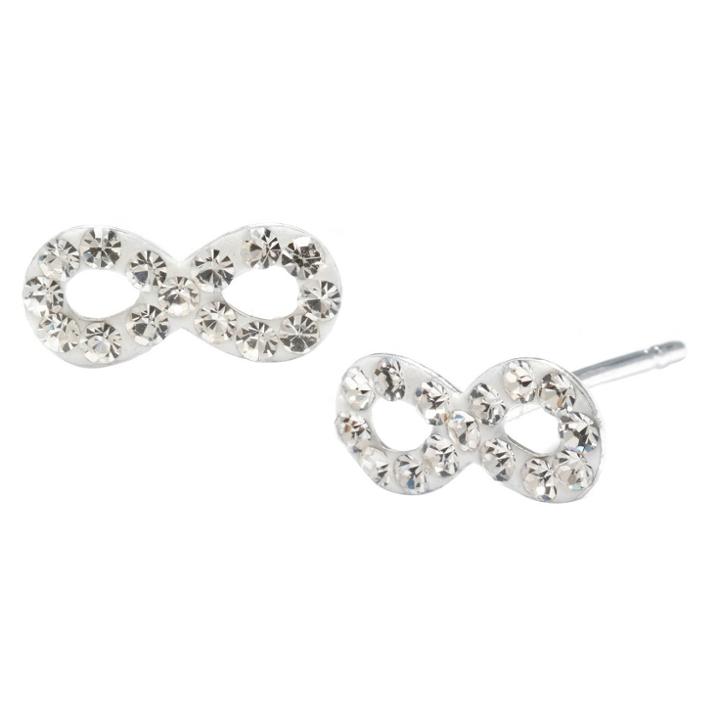 Target Silver Plated Brass Clear Crystal Infinity Stud Earrings, Girl's,