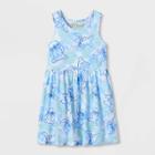 Girls' Disney Stitch Palm Leaves Tank Top Dress - Blue