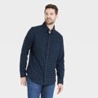 Men's Lightweight Flannel Long Sleeve Button-down Shirt - Goodfellow & Co Navy Blue