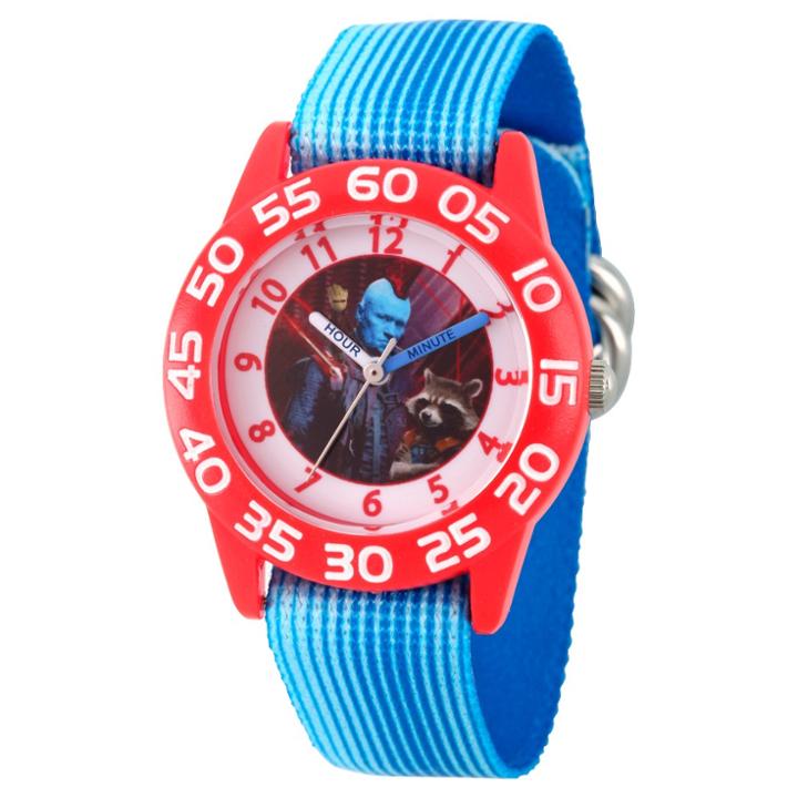 Disney Boys' Marvel Guardians Of The Galaxy Vol. 2 Rocket Raccoon And Yondu Plastic Time Teacher Watch - Blue