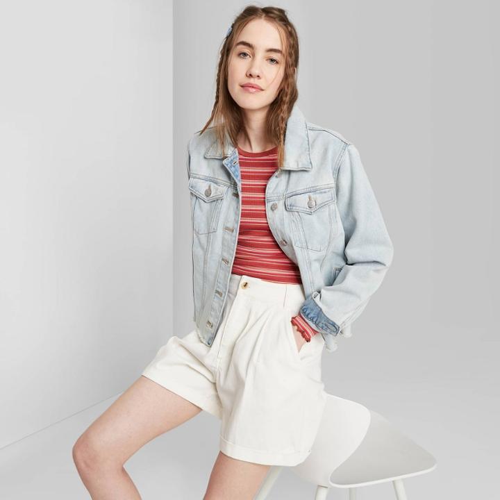 Women's High-rise Pleated Shorts - Wild Fable Ivory